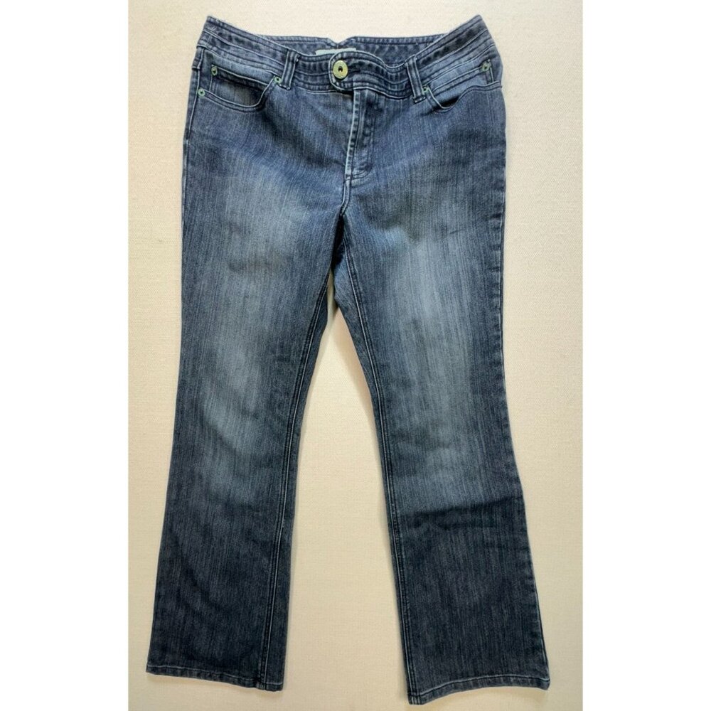 Chicos Platinum Womens Denim Regular Fit Straight Leg Jeans Size 1.5 Medium Pant
